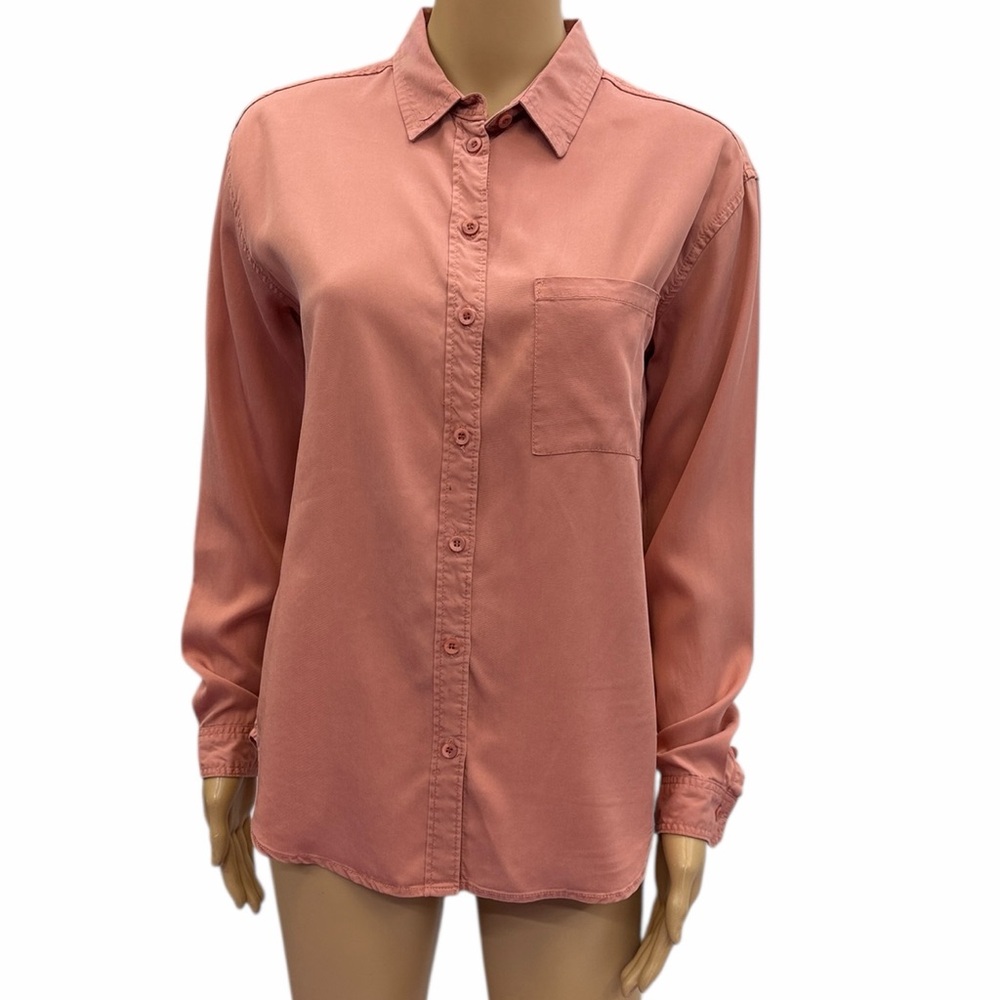 Velvet Heart Long Sleeve Button Up Pocket Shirt Womens Small
